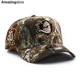 ニューエラ キャップ 9FORTY アナハイム ダックス NHL 30TH GREY BOTTOM A-FRAME SNAPBACK CAP REAL TREE CAMO