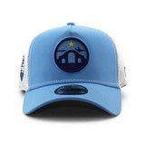 ニューエラ メッシュキャップ 9FORTY ナスカー サンディエゴ ウィークエンド RACE THE BASE A-FRAME TRUCKER MESH CAP LT BLUE