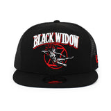 ニューエラ メッシュキャップ 9FIFTY マーベルコミックス ブラック ウィドウ TRUKER MESH SNAPBACK CAP BLACK