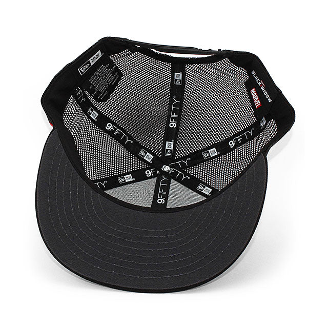 ニューエラ メッシュキャップ 9FIFTY マーベルコミックス ブラック ウィドウ TRUKER MESH SNAPBACK CAP BLACK