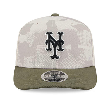 ニューエラ キャップ 9SEVENTY ニューヨーク メッツ 2025 MLB ARMED FORCES STRETCH MESH SNAPBACK CAP LT BEIGE