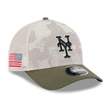 ニューエラ キャップ 9FORTY M-CROWN ニューヨーク メッツ 2025 MLB ARMED FORCES MESH SNAPBACK CAP LT BEIGE