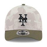 ニューエラ キャップ 9FORTY M-CROWN ニューヨーク メッツ 2025 MLB ARMED FORCES MESH SNAPBACK CAP LT BEIGE