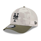 ニューエラ キャップ 9FORTY M-CROWN ニューヨーク メッツ 2025 MLB ARMED FORCES MESH SNAPBACK CAP LT BEIGE