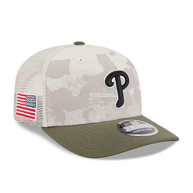 ニューエラ キャップ 9SEVENTY フィラデルフィア フィリーズ 2025 MLB ARMED FORCES MESH SNAPBACK CAP LT BEIGE