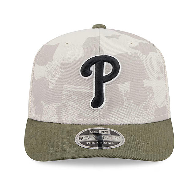ニューエラ キャップ 9SEVENTY フィラデルフィア フィリーズ 2025 MLB ARMED FORCES MESH SNAPBACK CAP LT BEIGE
