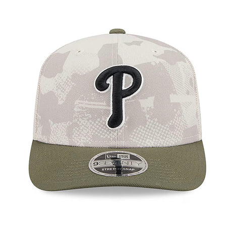 ニューエラ キャップ 9SEVENTY フィラデルフィア フィリーズ 2025 MLB ARMED FORCES MESH SNAPBACK CAP LT BEIGE