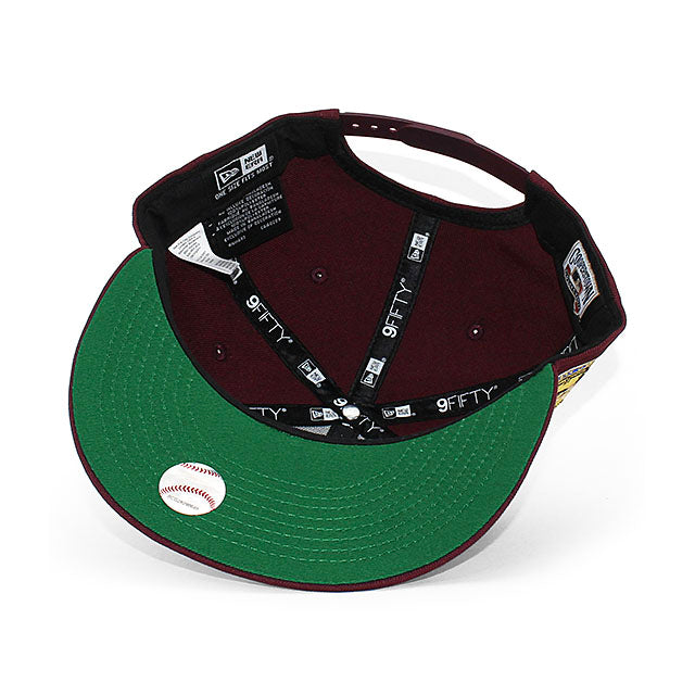 ニューエラ キャップ 9FIFTY スナップバック ロサンゼルス ドジャース MLB 1963 WORLD SERIES KELLY GREEN  BOTTOM SNAPBACK CAP MAROON