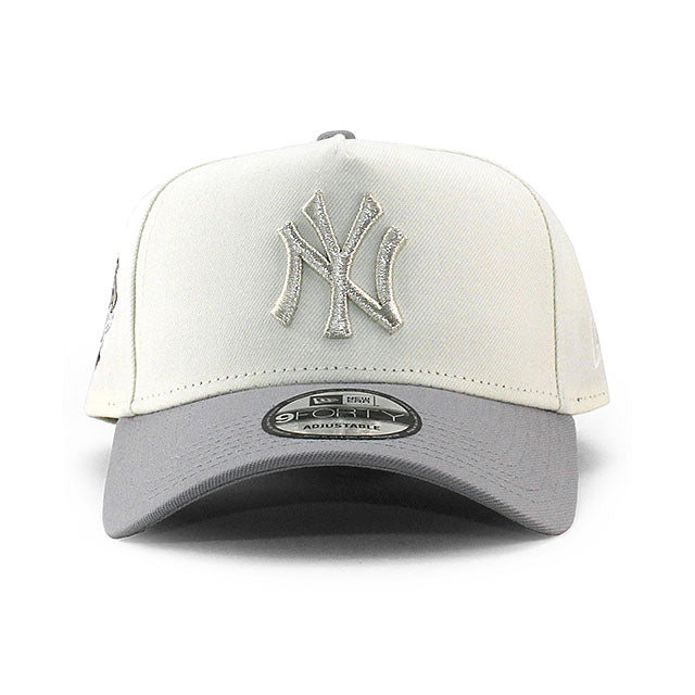 ニューエラ キャップ 9FORTY ニューヨーク ヤンキース MLB 1999 WORLD SERIES GREY BOTTOM A-FRAME  SNAPBACK CAP CREAM