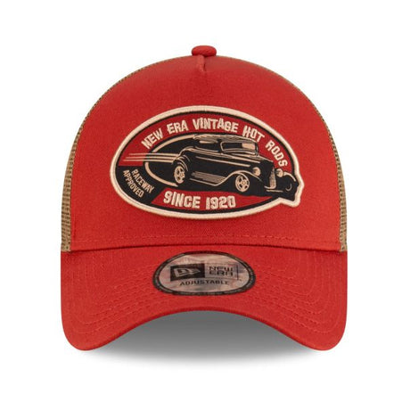ニューエラ メッシュキャップ 9FORTY VINTAGE HOT RODS A-FRAME TRUCKER MESH CAP RED