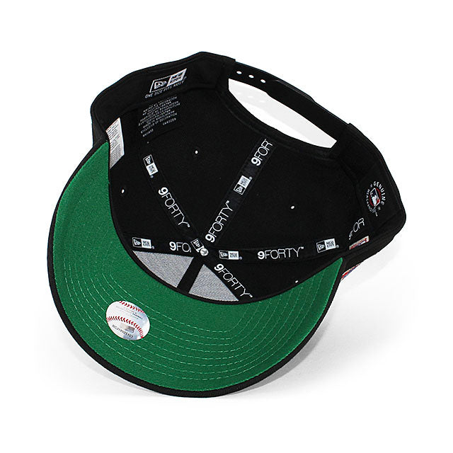 ニューエラ キャップ 9FORTY ブルックリン ドジャース MLB JACKIE ROBINSON 50 ANNIVERSARY KELLY GREEN BOTTOM A-FRAME SNAPBACK CAP BLACK