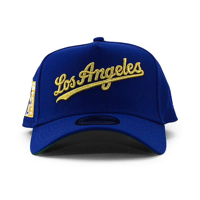 ニューエラ キャップ 9FORTY ロサンゼルス ドジャース MLB JACKIE ROBINSON 75 YEARS KELLY GREEN BOTTOM A-FRAME SNAPBACK CAP BLUE