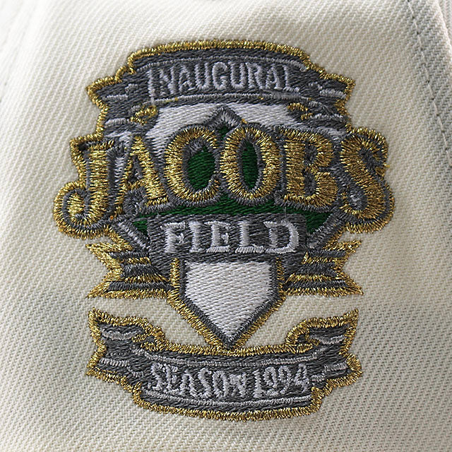 ニューエラ キャップ 9FORTY クリーブランド インディアンス MLB JACOBS FIELD 1994 INAUGURAL SEASON GREY BOTTOM A-FRAME SNAPBACK CAP CREAM