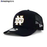 ニューエラ メッシュキャップ 9FORTY ノートルダム ファイティング アイリッシュ NCAA A-FRAME TRUCKER MESH CAP NAVY