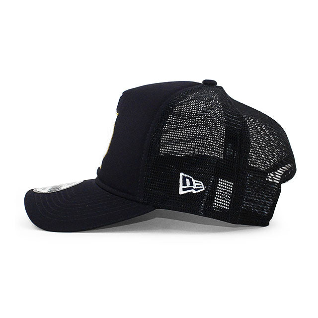 ニューエラ メッシュキャップ 9FORTY ノートルダム ファイティング アイリッシュ NCAA A-FRAME TRUCKER MESH CAP NAVY