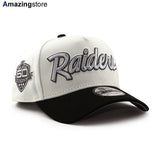 ニューエラ キャップ 9FORTY ラスベガス レイダース NFL 50TH GREY BOTTOM A-FRAME SNAPBACK CAP CREAM