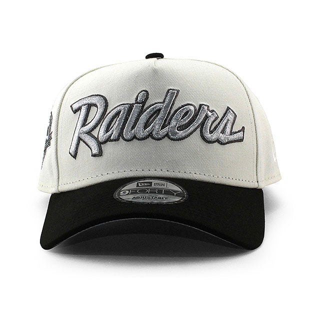 ニューエラ キャップ 9FORTY ラスベガス レイダース NFL 50TH GREY BOTTOM A-FRAME SNAPBACK CAP CREAM