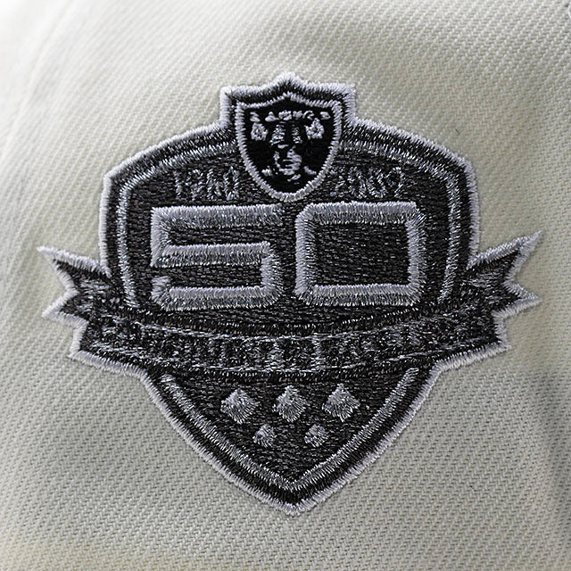 ニューエラ キャップ 9FORTY ラスベガス レイダース NFL 50TH GREY BOTTOM A-FRAME SNAPBACK CAP CREAM