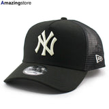 ニューエラ メッシュキャップ 9FORTY ニューヨーク ヤンキース MLB A-FRAME TRUCKER MESH CAP BLACK CHROME WHITE