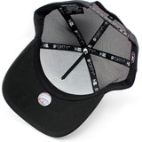 ニューエラ メッシュキャップ 9FORTY ニューヨーク ヤンキース MLB A-FRAME TRUCKER MESH CAP BLACK CHROME WHITE