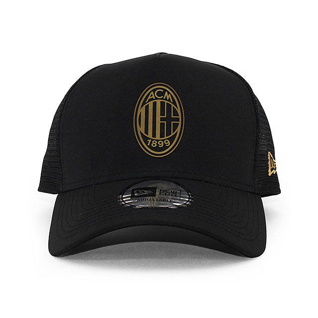 ニューエラ メッシュキャップ ACミラン SERIA A E-FRAME TRUCKER MESH CAP BLACK GOLD