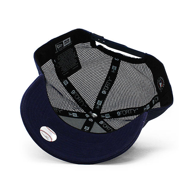 ニューエラ メッシュキャップ 9FORTY ミルウォーキー ブルワーズ MLB TRUCKER MESH CAP NAVY