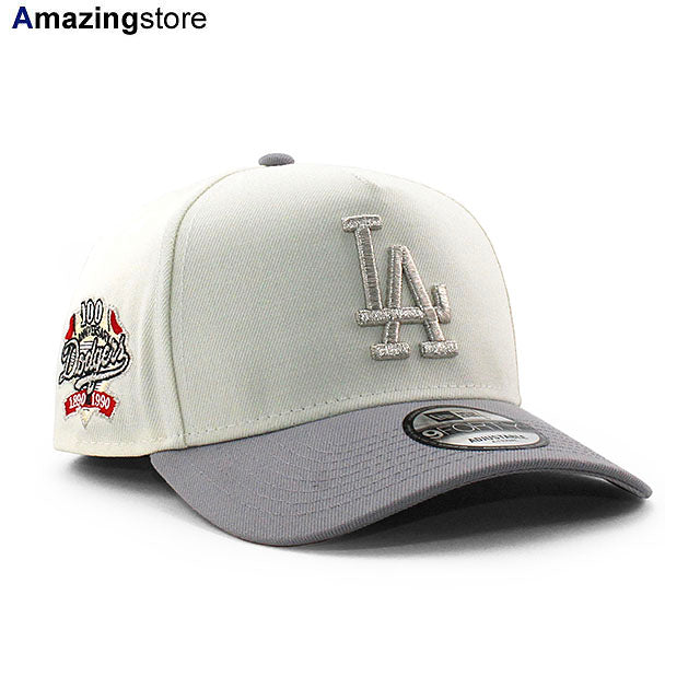 ニューエラ キャップ 9FORTY ロサンゼルス ドジャース MLB 100TH ANNIVERSARY GREY BOTTOM A-FRAME SNAPBACK CAP CREAM