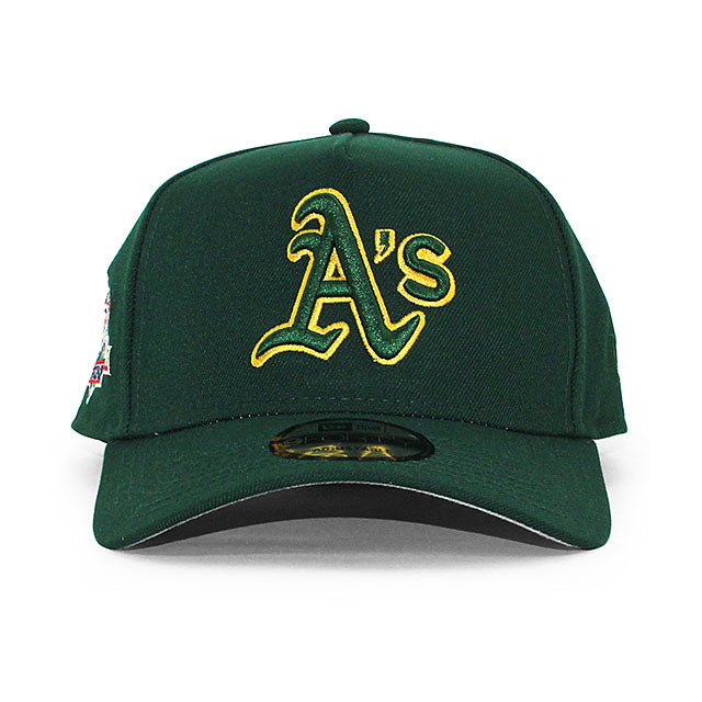 ニューエラ キャップ 9FORTY オークランド アスレチックス MLB 1989 BATTLE OF THE BAY WORLD SERIES GREY BOTTOM A-FRAME SNAPBACK CAP DARK GREEN NEW ERA OAKLAND ATHLETICS