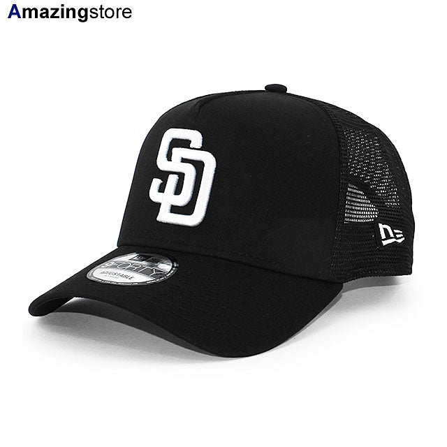 ニューエラ メッシュキャップ 9FORTY サンディエゴ パドレス MLB A-FRAME TRUCKER MESH CAP BLACK