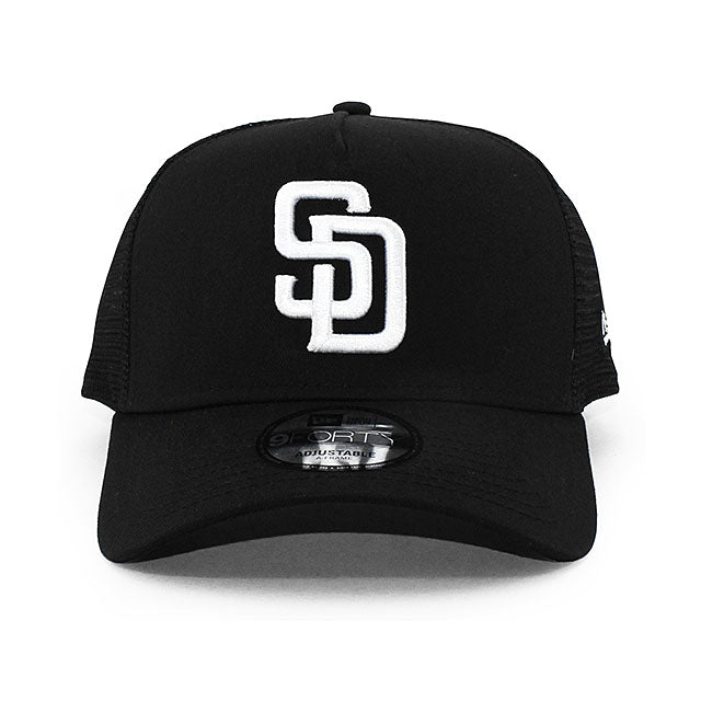 ニューエラ メッシュキャップ 9FORTY サンディエゴ パドレス MLB A-FRAME TRUCKER MESH CAP BLACK