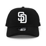 ニューエラ メッシュキャップ 9FORTY サンディエゴ パドレス MLB A-FRAME TRUCKER MESH CAP BLACK