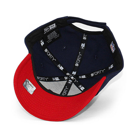 ニューエラ キャップ 9FORTY ニューイングランド ペイトリオッツ NFL THE LEAGUE ADJUSTABLE CAP NAVY RED