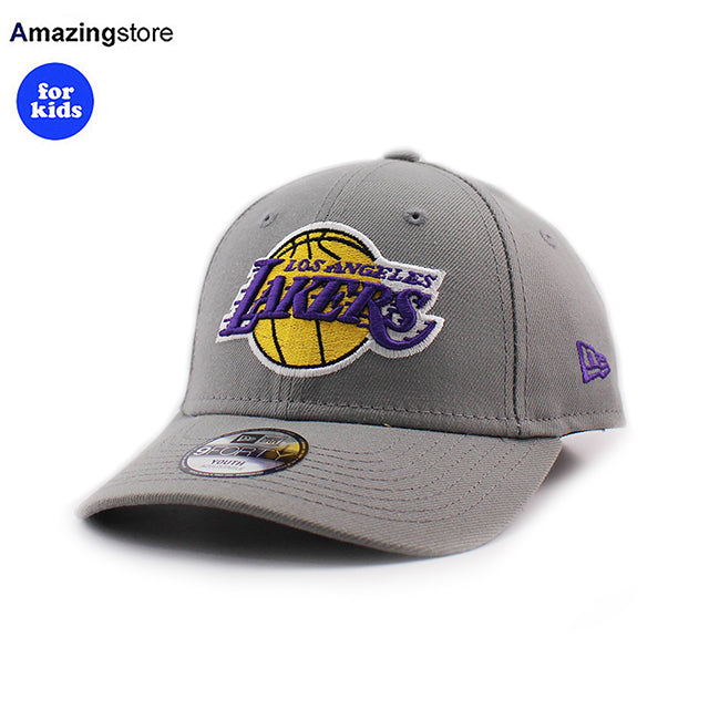 子供用 ニューエラ キャップ 9FORTY ロサンゼルス レイカーズ YOUTH MLB THE LEAGUE ADJUSTABLE CAP GREY