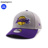子供用 ニューエラ キャップ 9FORTY ロサンゼルス レイカーズ YOUTH MLB THE LEAGUE ADJUSTABLE CAP GREY PURPLE