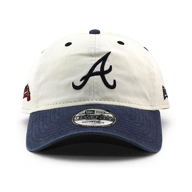 ニューエラ キャップ 9TWENTY アトランタ ブレーブス MLB CLASSIC SIDESCRIPT STRAPBACK CAP CREAM