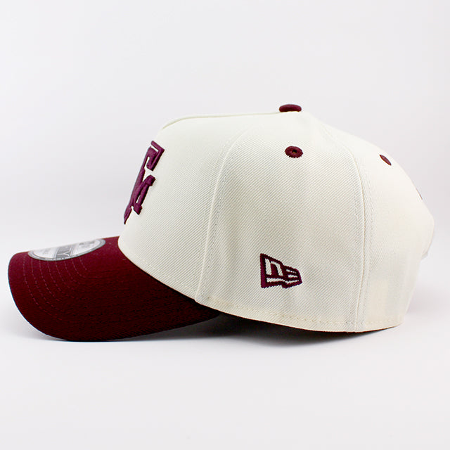 アディダスコラボ ニューエラ キャップ 9FORTY テキサス A&M アギーズ NCAA ATM LOGO A-FRAME SNAPBACK CAP CHROME WHITE MAROON