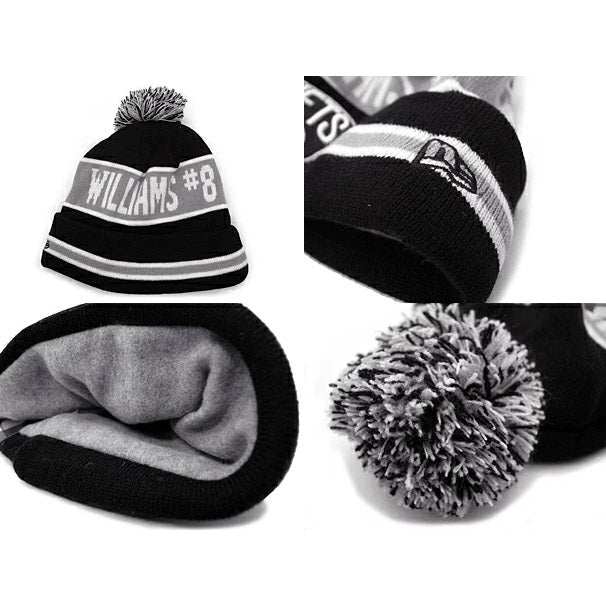 ニューエラ ニットキャップ ビーニー ブルックリン ネッツ NBA THE-COACH WILLIAMS #8 KNIT BEANIE CAP BLACK-GREY