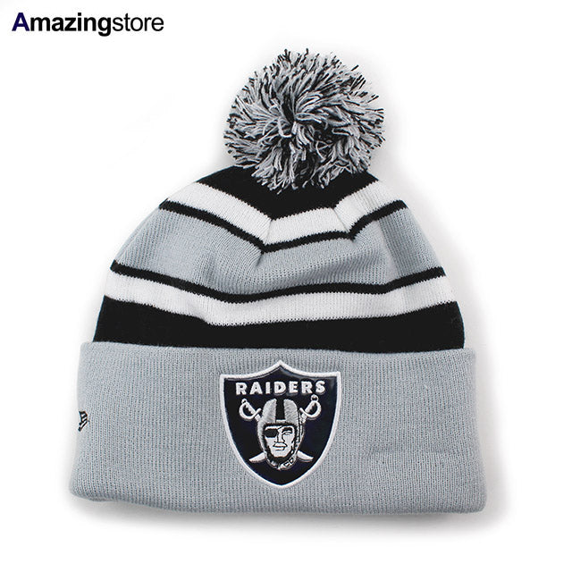 ニューエラ ニット ビーニー オークランド レイダース NFL BIG-SCREEN KNIT BEANIE GREY-BLACK