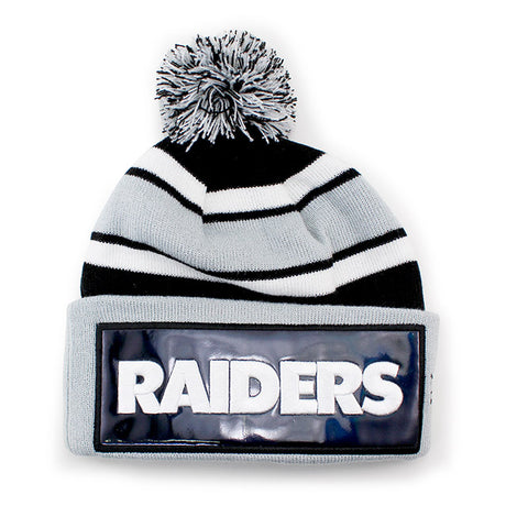 ニューエラ ニット ビーニー オークランド レイダース NFL BIG-SCREEN KNIT BEANIE GREY-BLACK