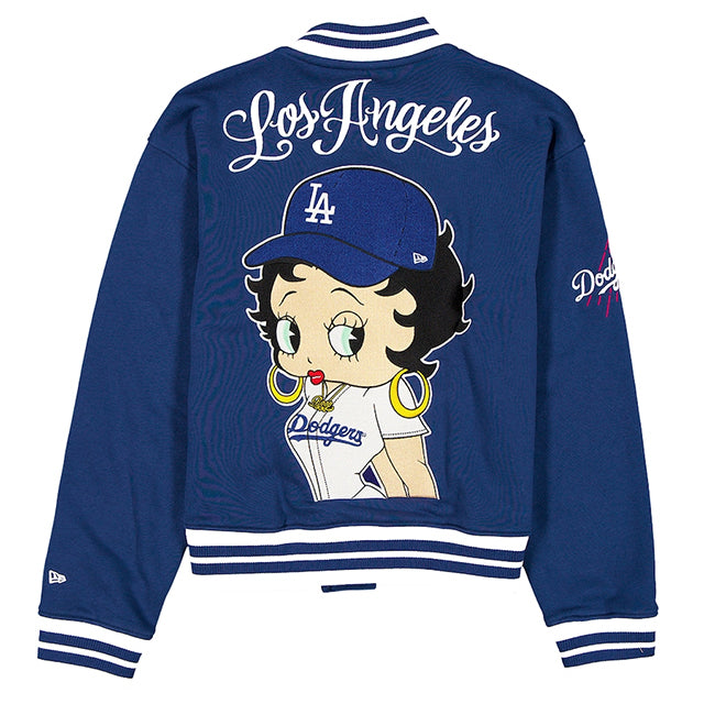 海外取寄 女性用 ニューエラ フリースジャケット ロサンゼルス ドジャース ベラ ドーニャ WOMEN'S BETTY BOOP FULL-SNAP FLEECE JACKET ROYAL BLUE