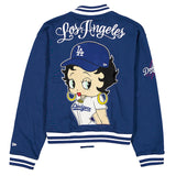 海外取寄 女性用 ニューエラ フリースジャケット ロサンゼルス ドジャース ベラ ドーニャ WOMEN'S BETTY BOOP FULL-SNAP FLEECE JACKET ROYAL BLUE