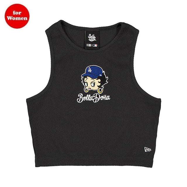 海外取寄 女性用 ニューエラ タンクトップ ロサンゼルス ドジャース ベラ ドーニャ WOMEN'S BETTY BOOP CROPPED RIBBED TANK TOP BLACK