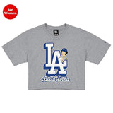 海外取寄 女性用 ニューエラ Tシャツ ロサンゼルス ドジャース ベラ ドーニャ WOMEN'S BETTY BOOP BOXY CROPPED T-SHIRT GREY