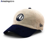 ニューエラ キャップ カジュアルクラシック ミネソタ ティンバーウルブズ NBA CORDUROY CASUAL CLASSIC CAP CREAM