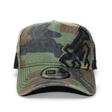 ニューエラ キャップ 9FORTY メッシュキャップ ロサンゼルス ドジャース D-FRAME TRUCKER MESH CAP BATTALION WOODLAND CAMO