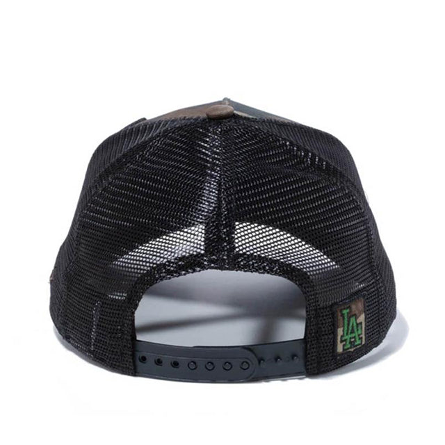 ニューエラ キャップ 9FORTY メッシュキャップ ロサンゼルス ドジャース A-FRAME TRUCKER MESH CAP BATTALION WOODLAND CAMO