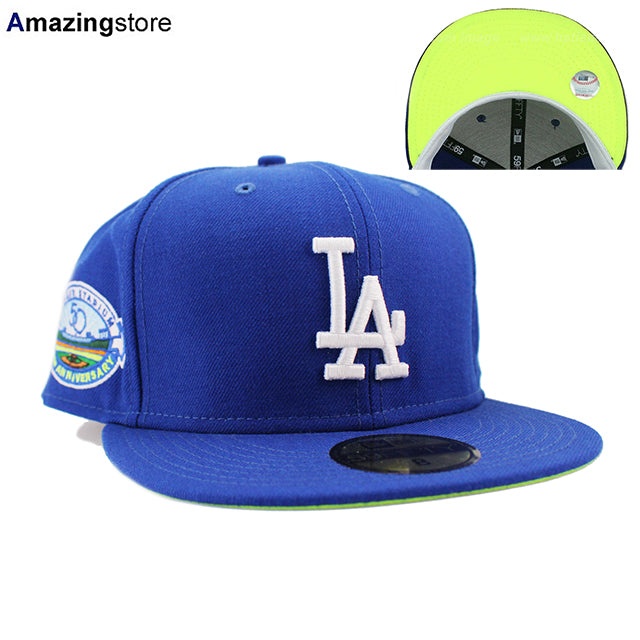 ニューエラ 59FIFTY ロサンゼルス ドジャース MLB DODGER STADIUM 50TH ANNIVERSARY YELLOW-BOTTOM FITTED CAP ROYAL BLUE