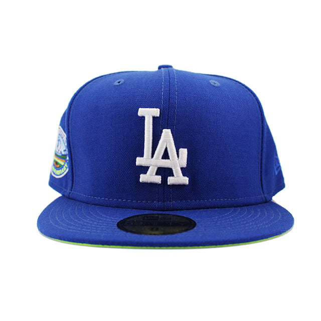 ニューエラ 59FIFTY ロサンゼルス ドジャース MLB DODGER STADIUM 50TH ANNIVERSARY YELLOW-BOTTOM FITTED CAP ROYAL BLUE