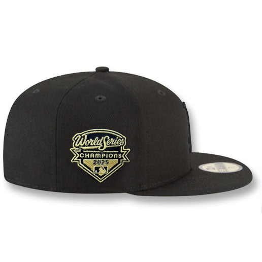 2025 ワールドシリーズチャンピオンモデル ニューエラ キャップ 59FIFTY ロサンゼルス ドジャース MLB WORLD SERIES CHAMPIONS SIDE PATCH FITTED CAP BLACKOUT