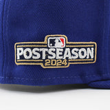 2024 ポストシーズンモデル 子供用 ニューエラ キャップ 59FIFTY ロサンゼルス ドジャース YOUTH MLB POSTSEASON ON-FIELD AUTHENTIC GAME FITTED CAP ROYAL BLUE